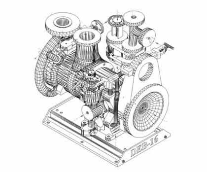 AutoCAD model of an assembled DEB-16 boiler feed pump.