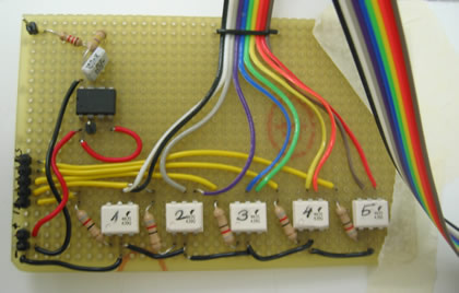 Electronics in the original prototypes, which would hook up to the Wiring board and the hacked radio.
